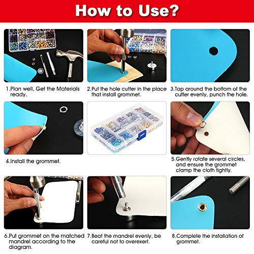 Metal Eyelets, 600Pcs 12 Colors 3/16 Inch Metal Grommets Kit, Multi-Color Grommets Kit, Metal Eyelets Set With 3 Pieces Installation Tool And Storage Box For Diy Shoes Clothes Crafts Bag #TOP3