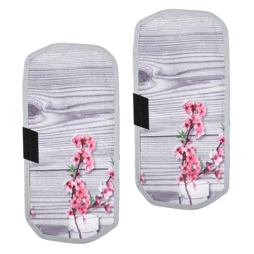 Image of Kuber Industries Fridge Handle Cover | Non-Woven Fridge Door Handle Protector | Fridge Door Handle Cover | Flower Fridge Handle Cover | 2 Piece Set | Gray