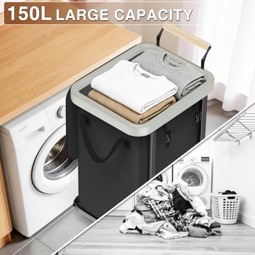 Save Big on Elowen 40 Gal Laundry Hamper with Lid & Wheels - Image 5
