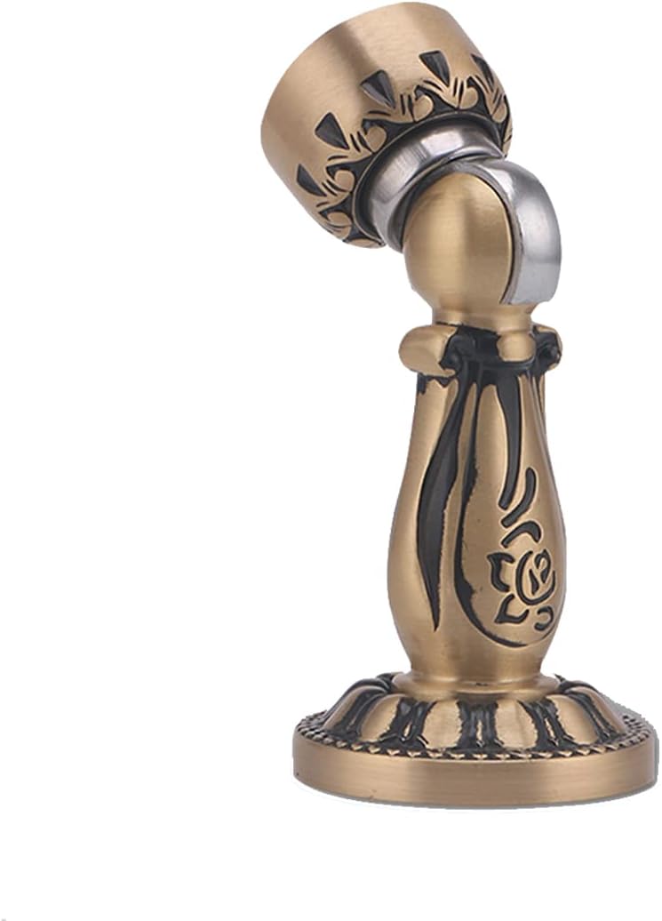 Door Stop， Antique Brass Magnetic Door Stops, Black Gold Magnetic Door Stop Vintage Retro Magnetic Door Catch with Screw Mount, Door Hold Open, Wall or Floor Mount Strong Magnetic Doorstops