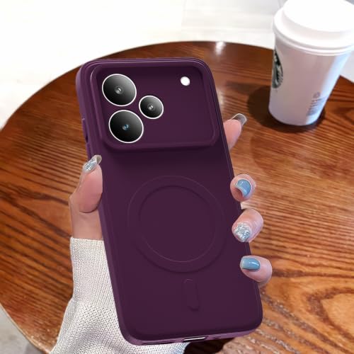Image of Pikkme Back Cover for Realme P4 Pro 5G Soft Matte Silicone Mag-Safe Design (Mag-Safe Not Support) Camera Protection | Slim Fit Bumper Cover (Purple)