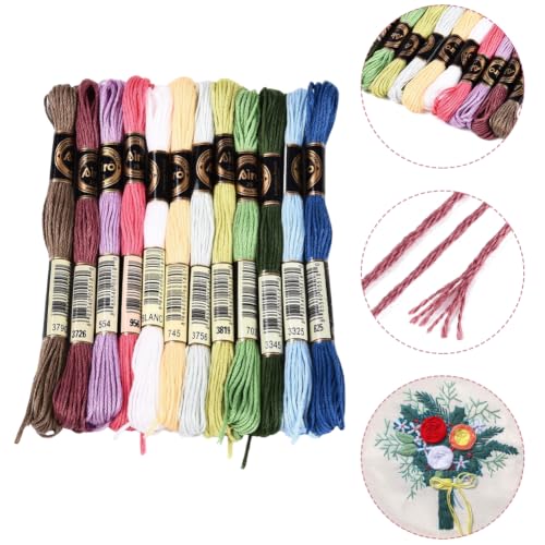 Image of 12 Skeins 105 Yards Rainbow Embroidery Floss for Jewelry Making
