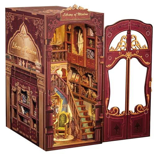 CUTEBEE Book Nook Kit - DIY Miniature House Dollhouse Kit for Adults, Booknook Tiny House Bookshelf...