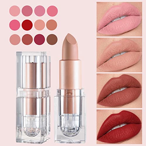 Nude Lipstick Matte Lipstick Long Lasting, Waterproof Non Stick Cup Velvet Lipstick Lip Gloss, Not Fade Non Drying Lipstick for Girls Women - Image 4