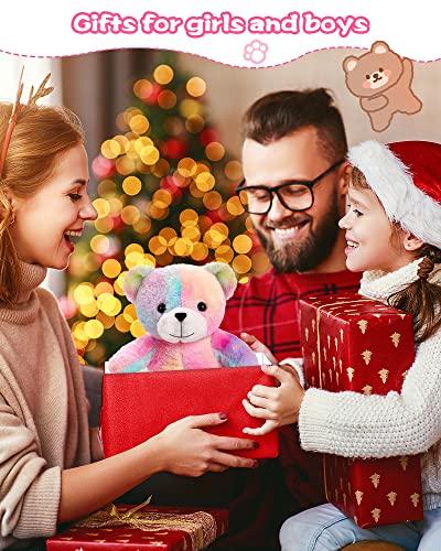Led Musical Stuffed Teddy Bear Light Up Singing Plush Toy Adjustable Volume Lullaby Animated Soothe Birthday Valentine's Day For Kids Girls Toddlers, Rainbow #TOP5