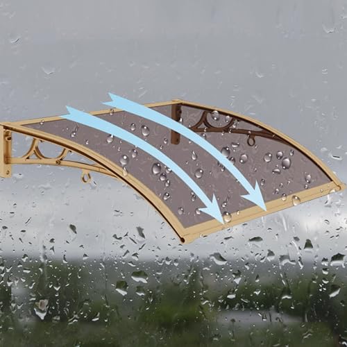 Toldo de policarbonato para puerta delantera cubierta impermeable de 60x120 cm 2