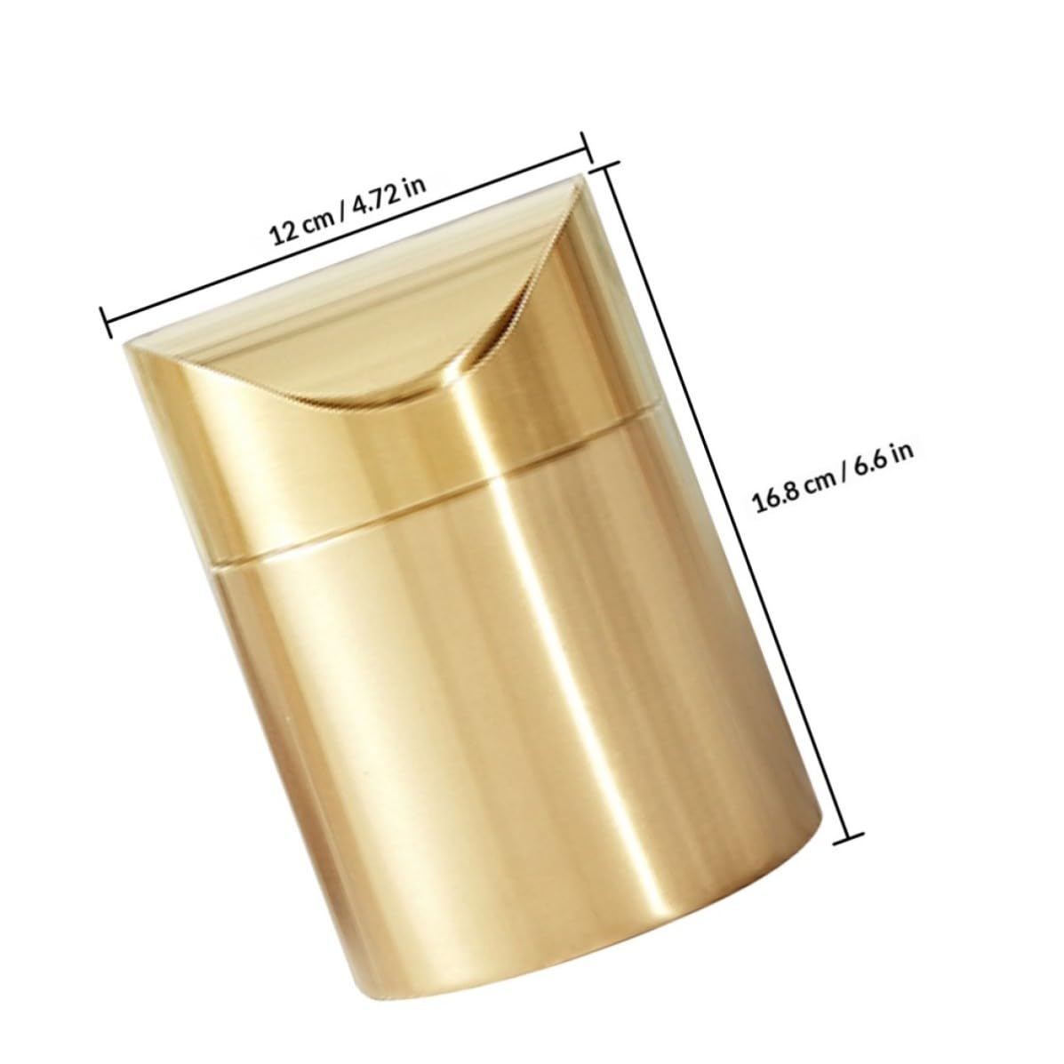 ifundom Kleiner Goldener Edelstahl Mülleimer mit Druckdeckel Platzsparender Desktop Abfallbehälter für Schreibtisch und Auto Multifunktional und Elegant