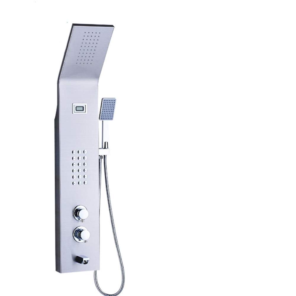 SBCGFY Rainfall Waterfall Shower Panel Digital Display Bath Shower Faucet Set Multi-Functional Nozzles Massage Spa Jet