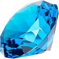 Vista 15 de LONGWIN Pisapapeles de diamante de cristal de 80 mm (3.1 pulgadas), joyas para decoración de boda, centros de mesa, decoración para el hogar (Azul)
