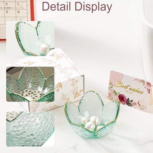 Image of Binoster Friendship Gifts For Women Jewelry Dish Glass Ring Dish Jewelry Tray Cute Vanity Organizer Room Decor Jewellery Tray Trinket Dish Cute Bedroom Decor Christmas House Warming Gifts for women