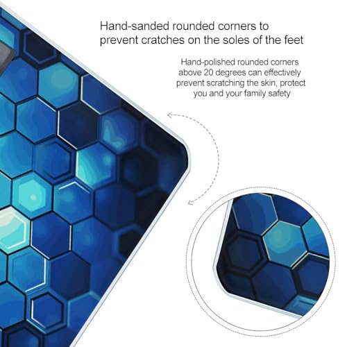 Báscula Digital Azul Hexágono para Baño 10.2" miniatura 4