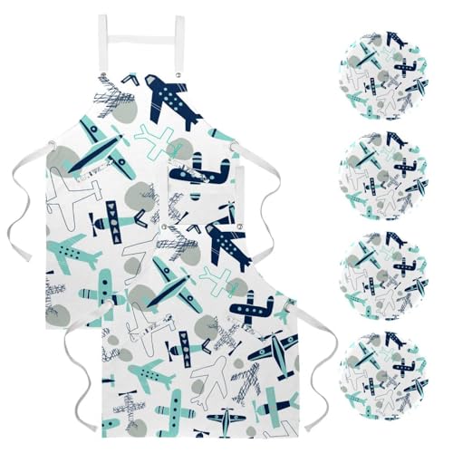 Tablier de cuisine pour pâtisserie et nettoyage avec motif avions