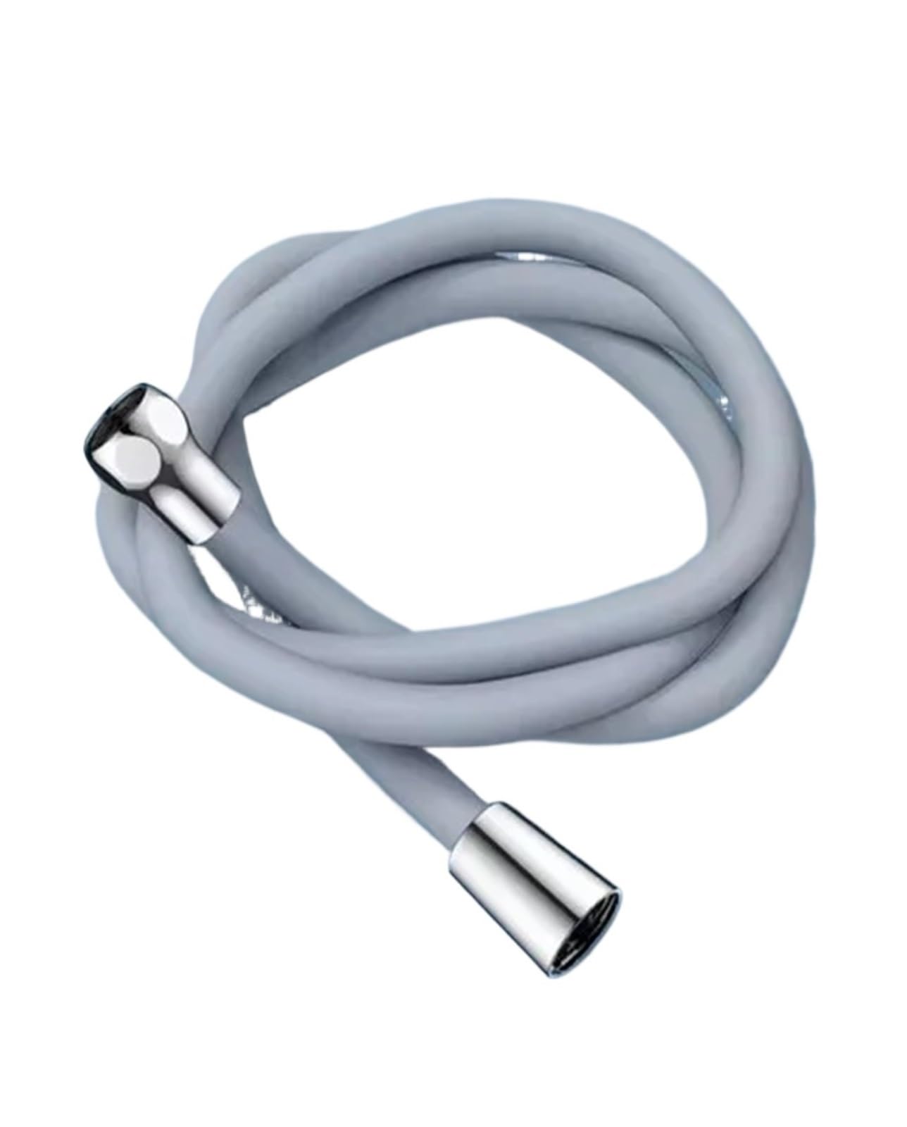 Hampaesk Grey 1Pc 1.5/2M Silicone Flexible Shower Hose Long Bathroom Water Extension Plumbing Pipe Pulling Tube Accessories(,150Cm)