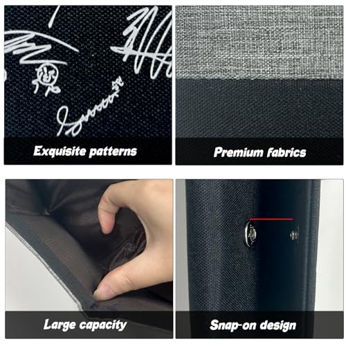 Fortivae Billetera Trifold Stray para Adolescentes, 12.5 x 9 CM Billetera SKZ de Lona Negra, Merchandising KPOP de Stray Kids, Regalo para Fans del KPOP, Estrella (Firma) - imagen 3