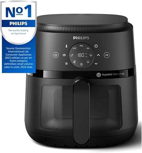 Miniatura 2 de Philips Freidora de aire serie 2000  Sartén de 4.4 cuartos de galón (4.2 L), 13 funciones de cocción, tecnología RapidAir, cocción saludable con un