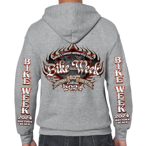 Biker Life Clothing 2024 Bike Week Daytona Beach Official Logo Zip-Up Hoodie3