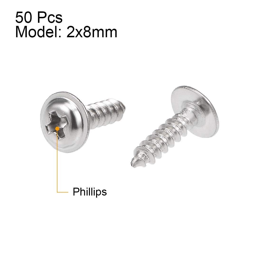 Viti Autofilettanti M3 M4 Testa A Padella Con Rondella - Acciaio Inox 304 - Confezione Multipla