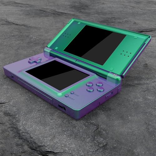 Image of eXtremeRate Replacement Full Housing Shell for Nintendo DS Lite, Custom Handheld Console Case Cover with Buttons, Screen Lens for Nintendo DS Lite NDSL - Chameleon Green Purple