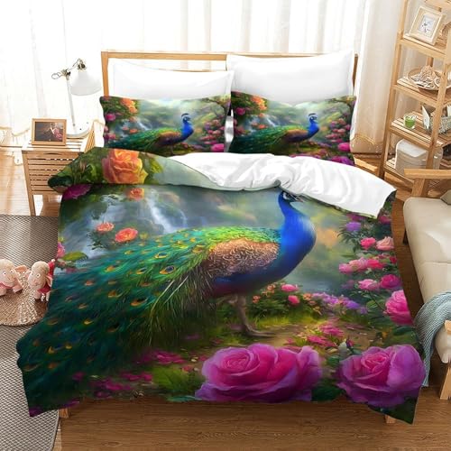 Housse de couette 200x200 microfibre parure de lit 3D effet eau pour garçons filles - 3