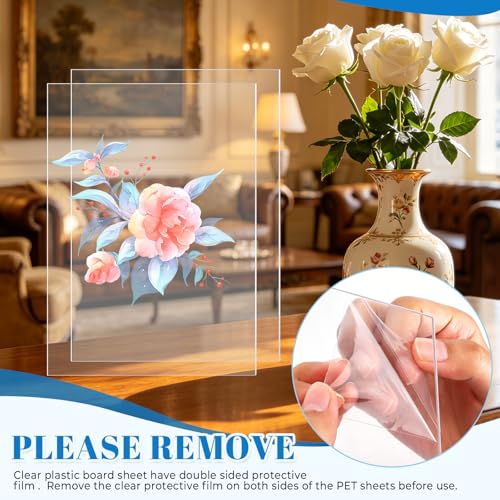 Image of TKOnline 30 PCS Plexiglass Sheets, 5 inch x 7 inch x 0.02 Clear PET Sheet Panels, Clear Acrylic Plastic Sheet for Picture Frame, Invitations, Poster Frames Plastic Board