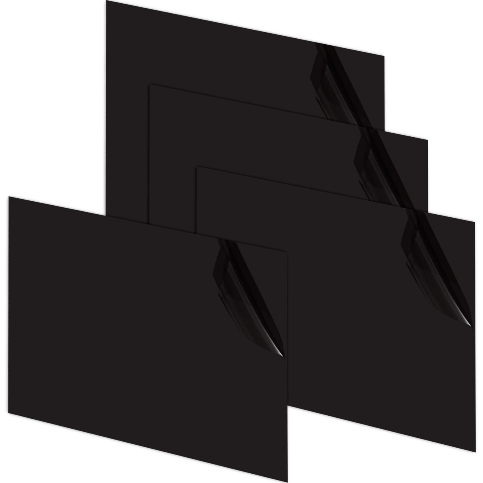YAYODS Lot de 4 Plaque Plastique ABS Noire 400 x 300 x 3 mm - Panneau Plastique Rigide et Flexible pour Modélisme, Bricolage et Automobile - Feuille ABS Thermoformable Facile à Découper avec Film Prot