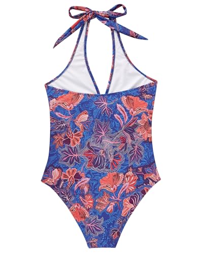 Image of SUUKSESS Women Sexy Tummy Control One Piece Swimsuits Halter Push Up Bathing Suits