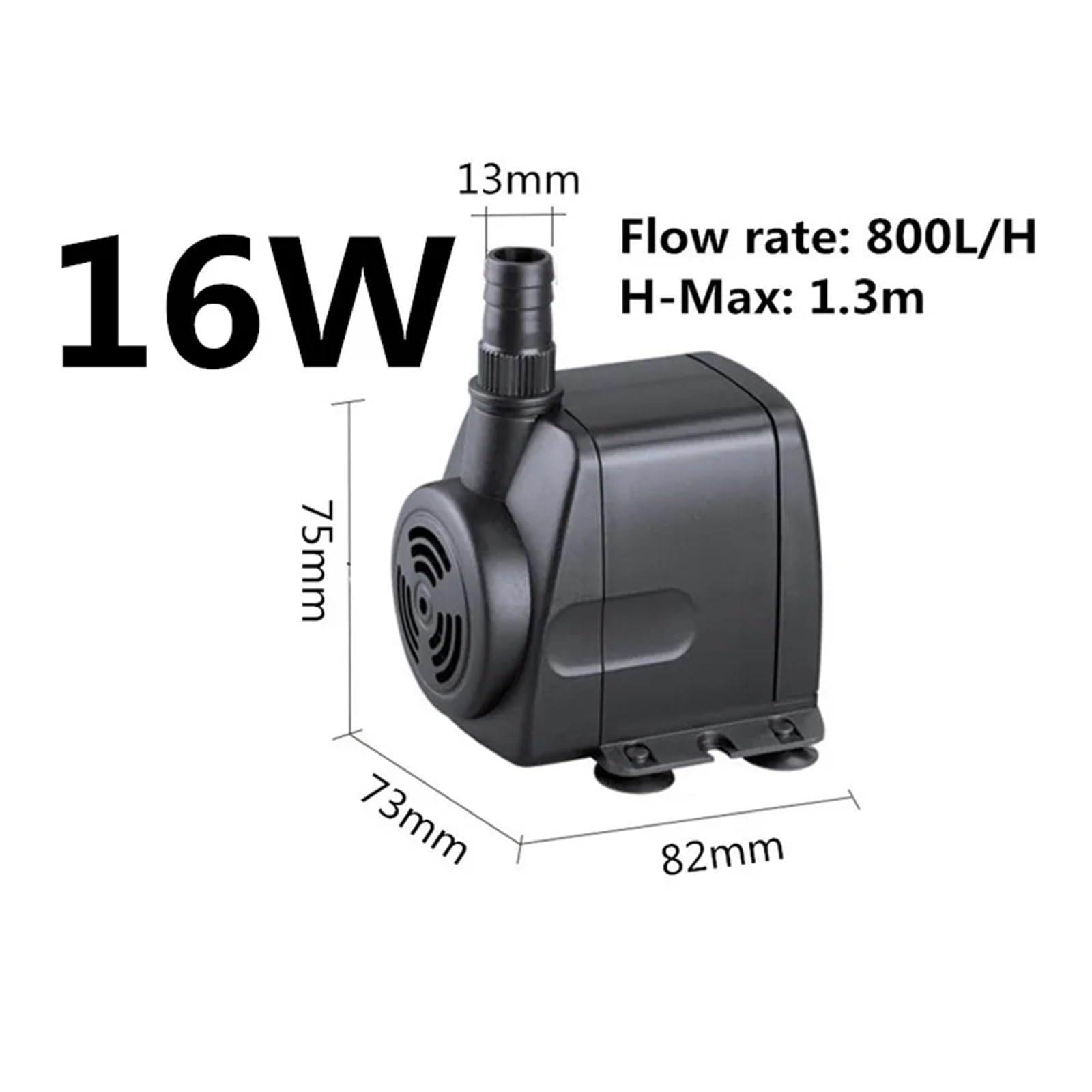 Industrial Water Pressure Diaphragm Pump Silent Submersible Pump Mini Fountain Pumps Water Circultaion Filter(16W)