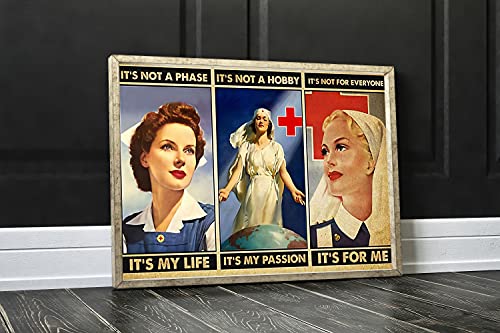Cartel de enfermería horizontal de enfermería para enfermera, vintage, póster vintage de 8 x 12 pulgadas, regalo divertido