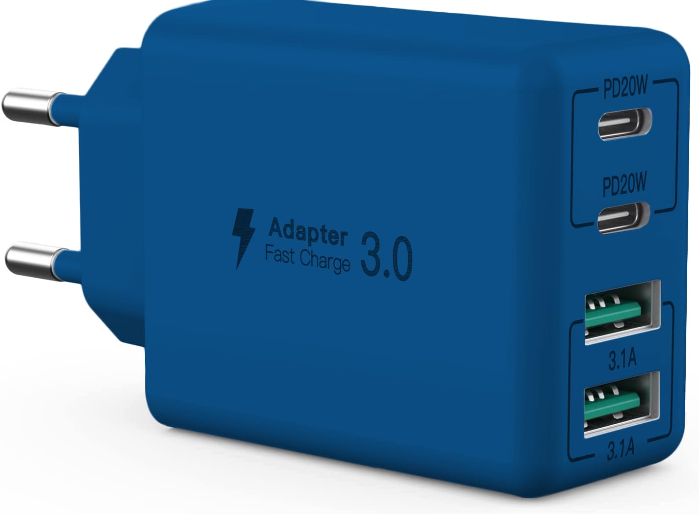 USB C Ladegerät, 40 W 4 Ports USB C, Schnellladeblock Dual Port PD+QC, Multiport Typ C Ladegerät kompatibel mit iPhone 11/12/13/14/15/Pro Max/XS/XR/8/7/Galaxy S25/S24/S23/Tablet
