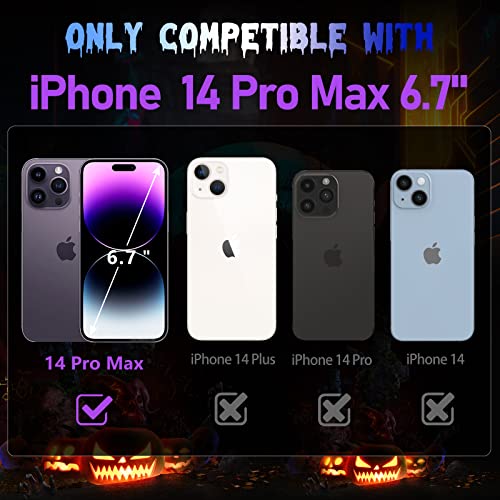 Lotadilo For Iphone 14 Pro Max Phone Case For Men, Women Cool Skull Skeleton Funny Gothic Hollow Halloween Cases For Boy Girls, Hollowed Designer Matte Shockproof Cover For Iphone 14 Promax Black #TOP1