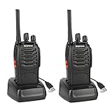 BAOFENG BF-88A Walkie Talkie with Earpiece (Upgrade Version BF-888S) FRS Rechargeable Two Way Radio VOX with USB Charging LED Flashlight, 2 Pack
