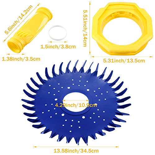 4 Pieces Pool Cleaner Replacements Include W70329 Pool Cleaner Finned Seal W69698 Pool Cleaner Diaphragm W70327 Foot Pad Compatible With Zodiac Baracuda G2, G3, Replace W69721 W72855 (Blue, Yellow) #TOP1