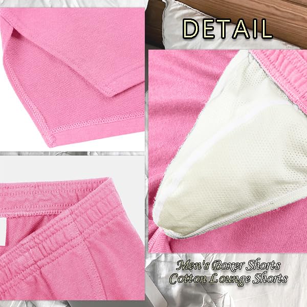 Men's Boxer Shorts Cotton Lounge Shorts Split Side Sleep Bottoms Casual Activewear Solid Workout Shorts3