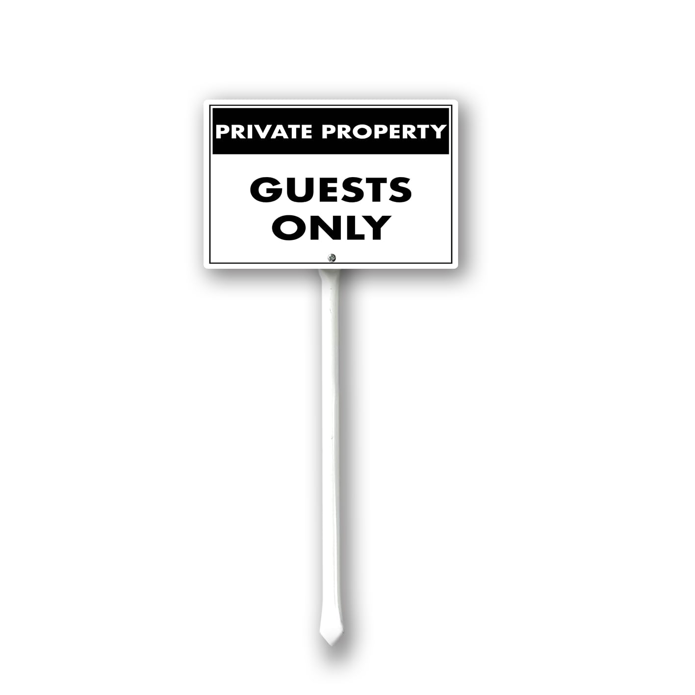 Geroclonup Private Property Guests Only Yard Sign with Stakes 12in×8in, Sturdy Aluminum Yard Signs Rust Free, Notice and Reminder to the Public Perfect for Habitat Enhancement Areas and Parks