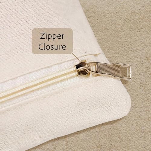 Image of Gritty Cotton Canvas Saree Bag Big Size Single (16x14 Inch) with Zip Closure for Clothes Bags and Wardrobe Organizer with Transparent Mesh Window, Beige (PACK OF 6)