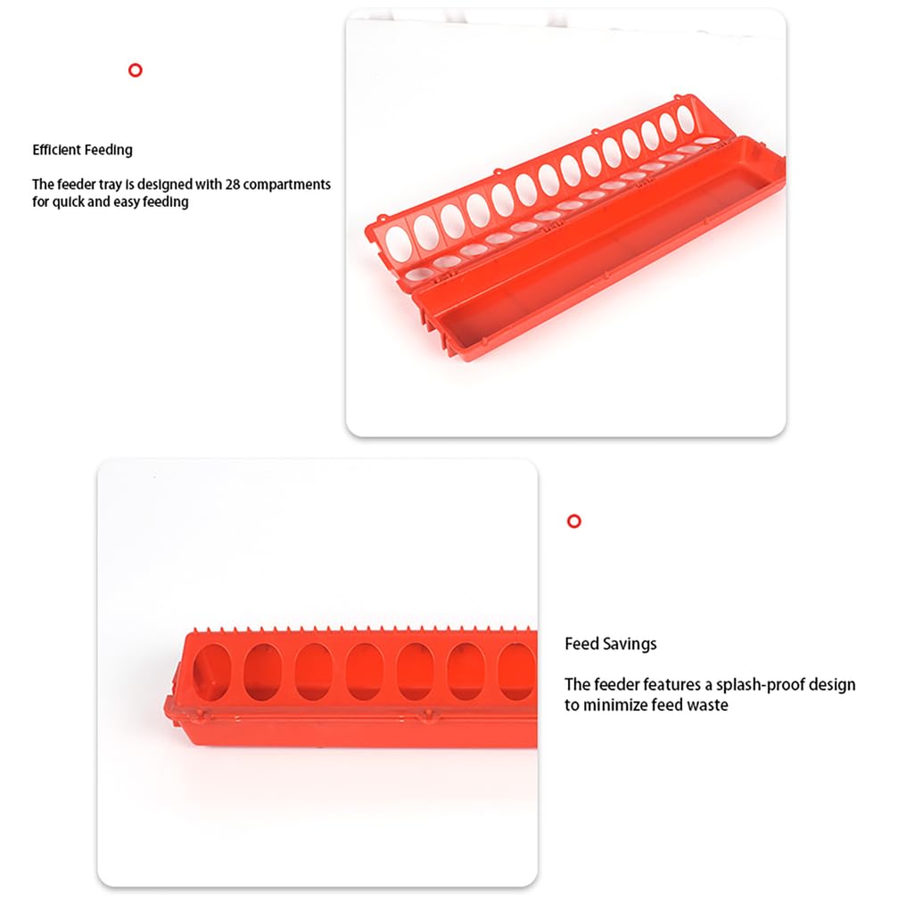 Comedero Abatible para Pollos Comederos para Patos De Exterior Gallineros Comederos Y Bebederos Pollos, Palomas, Patos Y Codornices Pequeños Sin Desperdicio,Rojo,L81.5*H7.5*W20
