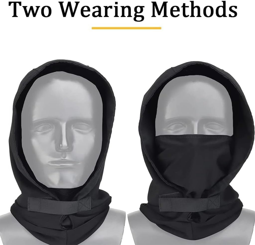 Halloween Camouflage Full Face Protective Mask Airsoft Skull Mask, Full Face Protective Paintball Gear with Goggles Skull Mask (Color : with Hood)