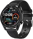 【ANSUNG Recordatorio Inteligente & Multifunción】 Smartwatch recibe las llamadas y notificaciones de APP(Facebook, WhatsApp, Instagram, Twitter, etc. )en tiempo real cuando conecta con el móvil, nunca perderá llamadas o mensajes importantes. Además, tiene recordatorio sedentario/ medicamentos, control de cámaras, iluminar pantalla cuando levantar muñeca, ajuste de brillo de la pantalla, despertador, temporizador, encontrar móvil y otras funciones.