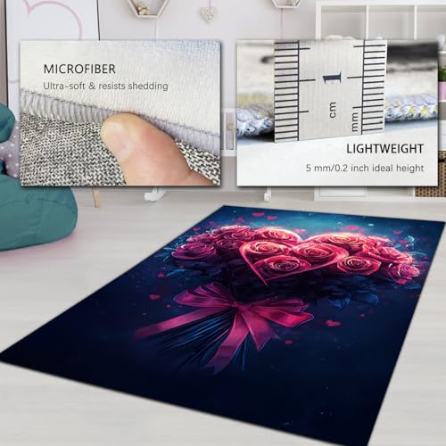 Tapis de salon fleurs 90x150cm pour une chambre chaleureuse