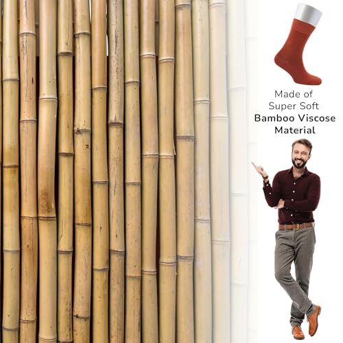 Cosyfeel® Crew Socks for Men 4-Pairs, Bamboo Viscose, Seamless Toe & Moisture Wicking Mens Dress Socks Set with Gift Box4