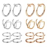 PAQUETE DE VALOR - Una orden incluye 12 piezas de anillo de puño para la oreja, viene con una bolsa de terciopelo de regalo gratis. Usted puede cambiar todos los días. Conjunto exquisito en precio razonable, merecen comprar.