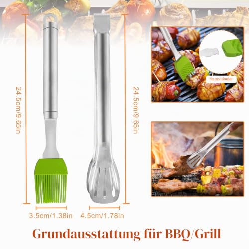 MAIKEHIGH Grillspachtel Plancha Kit Edelstahl Grillbesteck 9 Stück Schwere – Ansicht 4