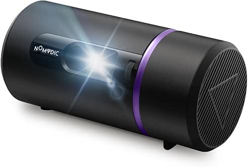 NOMVDIC R150 Mini Projector, Portable Battery Operated Projector with 4hrs