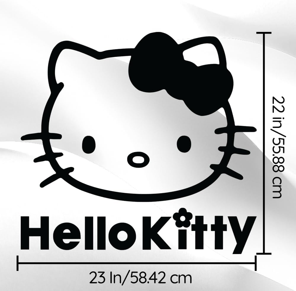 Cute Hello Kitty Inspired Cartoon Cat Wall Decal Vinyl Sticker Art Mural for Girls and Teens - Image 2