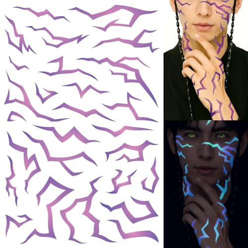 3 Blatt UV KPOP Glow Temporäre demon hunters...