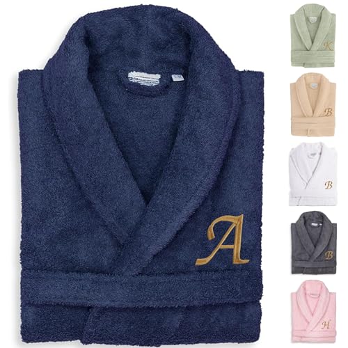 KHALPERA Aristocrat Custom Embroidered 100% Turkish Cotton Bathrobe –Personalized Robe With Initials, Monograms, Names – Soft Absorbent Terry Cloth Bathrobe for Men and Women - image 1