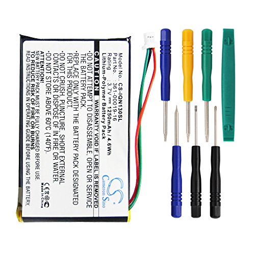 Cameron Sino Replacement 1250mAh 361-00019-16, 361-00019-12 Battery for Garmin Nuvi 1300 1350 1350T 1370 1370T 1390 1390T 1375T,1340T Rro GPS Navigators with Tools Kit