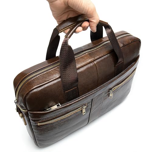 Leather Briefcase for Men, 15.6-16.1 inch Laptop Bag, Vintage Handmade Messenger Bag3