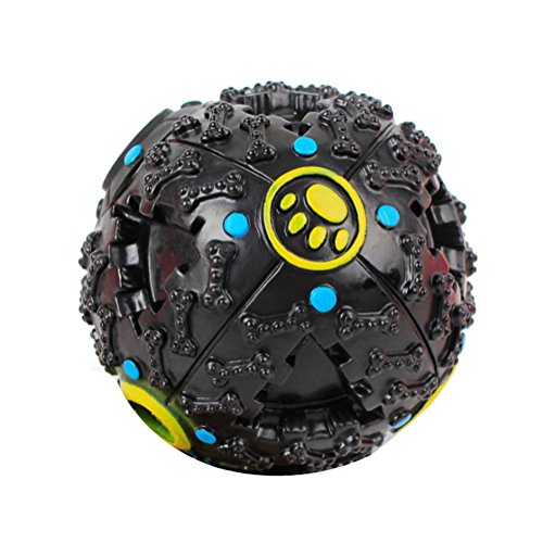 Impression 1 PCS Perro Mascota Interactivo Tratar IQ Bola Juguetes Bola Perro De Mascar Limpieza De Dientes Bola Bola De Alimentos Para Bola de Sonido (A)