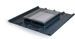 Lucarne de toit pour tôles bac acier ondulés profil 5 ondes – RAL 7016 Gris Anthracite – Vitre Synthétique incassable – LPP TERRACIEL KARE